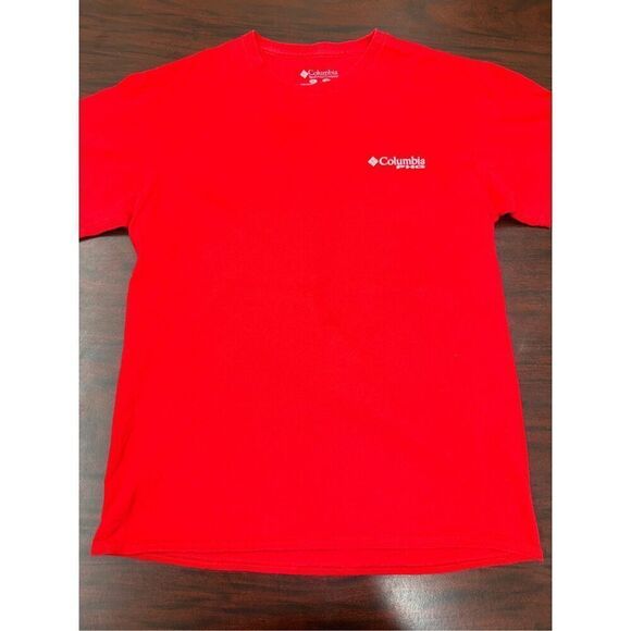 Columbia Red PHG Mens Short Sleeve Tee Size Medium - Picture 1 of 6